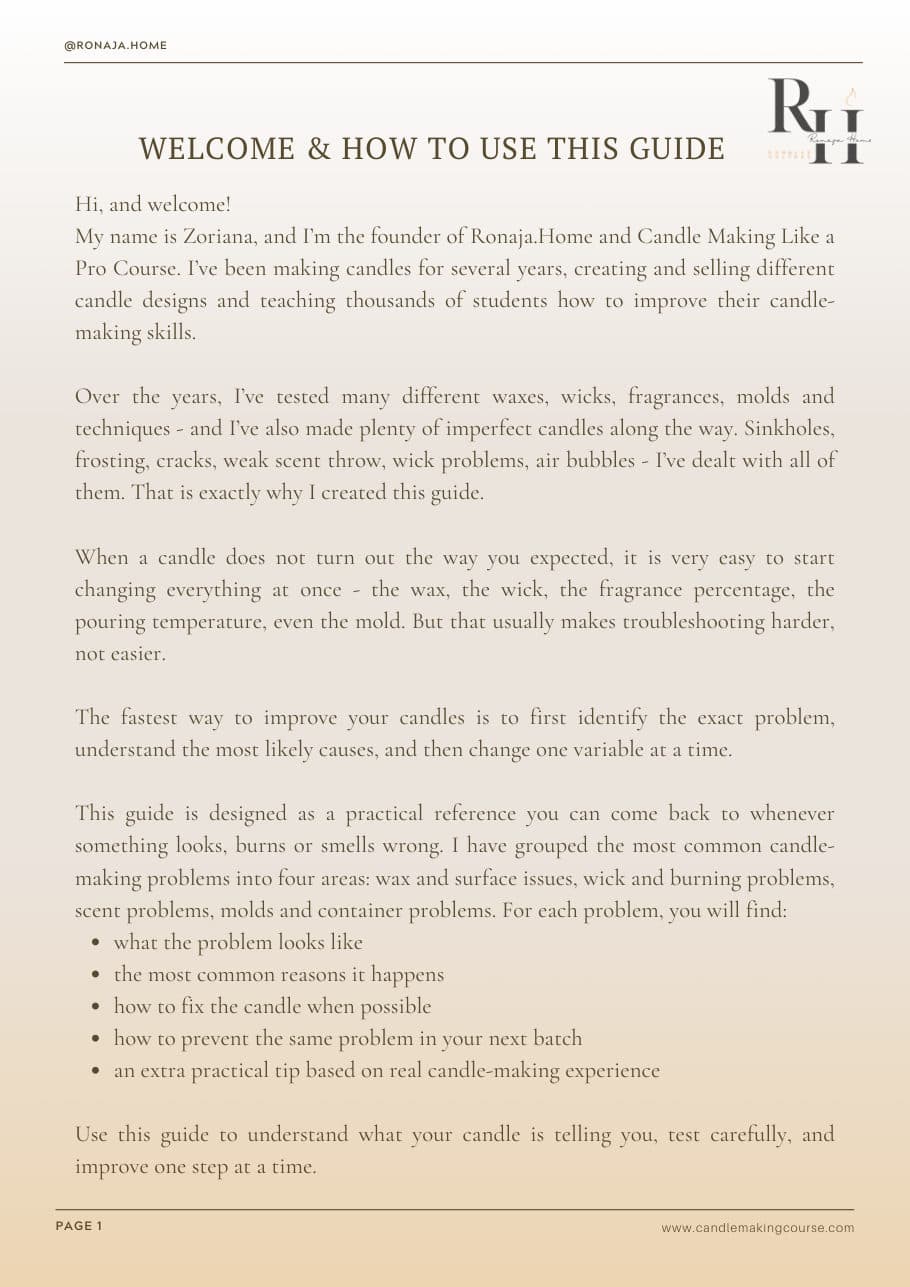 First page of The Complete Candle Troubleshooting Guide